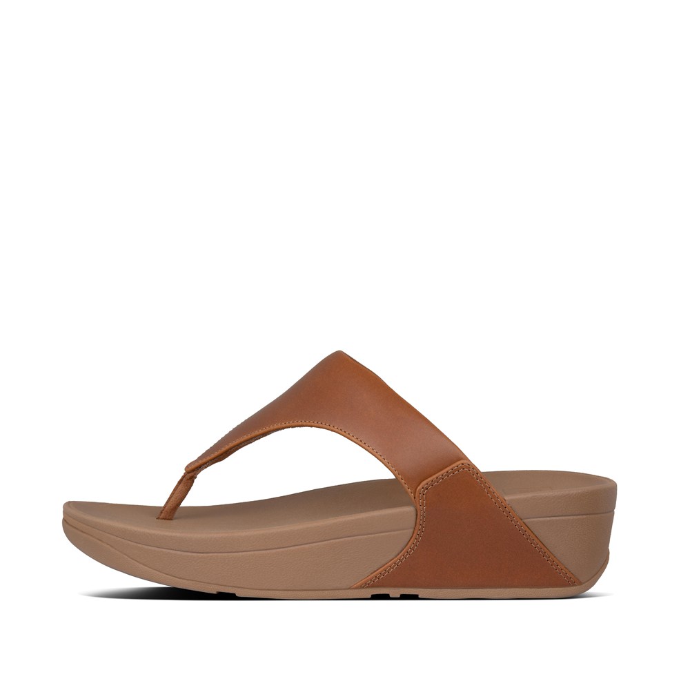 Fitflop Womens Sandals Brown - Lulu Leather Toe-post - OV1679508